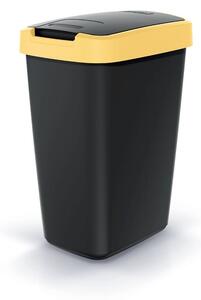 Odpadkový koš s barevným víkem, 12 l, žlutá / černá