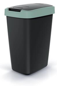 Odpadkový koš s barevným víkem, 12 l, zelená / černá