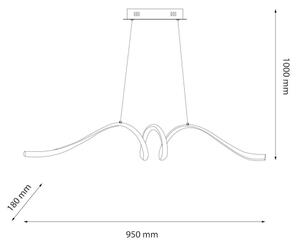 LED Lustr na lanku LOOP LED/28W/230V černá