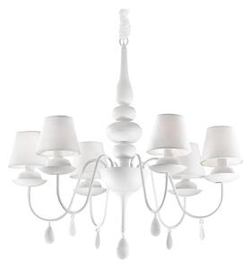 Ideal Lux - Lustr na řetězu BLANCHE 6xE14/40W/230V pr. 75 cm bílá