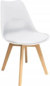 Jídelní židle OSLO 2 bílá / naturální nohy