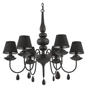 Ideal Lux - Lustr na řetězu BLANCHE 6xE14/4W/230V pr. 75 cm černá