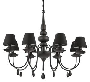 Ideal Lux - Lustr na řetězu BLANCHE 8xE14/40W/230V pr. 92 cm černá