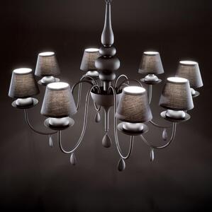 Ideal Lux - Lustr na řetězu BLANCHE 8xE14/40W/230V pr. 92 cm černá