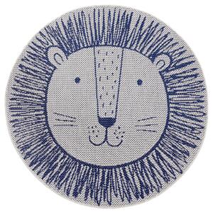 Dětský kusový koberec Flatweave Kids Rugs 104882 Cream/Blue-160x160 (průměr) kruh