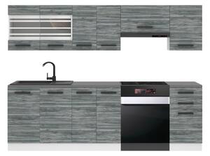 Kuchyňská linka Belini Premium Full Version 240 cm šedý antracit Glamour Wood s pracovní deskou LILY Výrobce