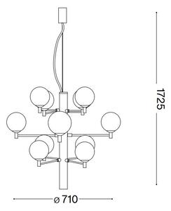 Ideal Lux - LED Lustr na lanku COPERNICO 12xG9/3W/230V pr. 71 cm černá