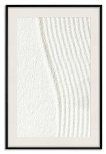 Plakát Harmonie v přírodě - kompozice bílého písku vysypaného ve stejných vlnách