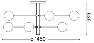 Ideal Lux - LED Lustr na tyči COSMOPOLITAN 12xG9/3W/230V pr. 145 cm černá
