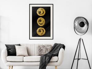 Plakát Zlaté žíly - abstraktní zlaté stromy na černém pozadí
