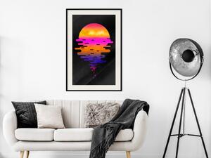 Plakát Odrazy oceánu - mořský pohled při západu slunce v abstraktním stylu