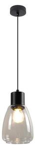 Lustr na lanku MOLDO 1xE27/40W/230V černá/čirá