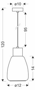 Lustr na lanku MOLDO 1xE27/40W/230V černá/čirá