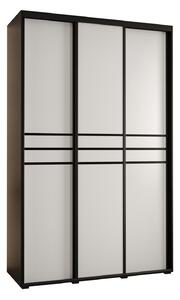 Šatní skříň ASIRI 10 - 160/45 cm, černá / bílá / černá