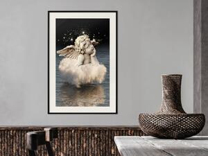 Plakát Andělský sen - fantasijní anděl ve výmolku plující na vodě