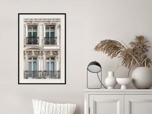 Plakát Oči Paříže - architektura budovy s vzory na rámech oken a balkonů