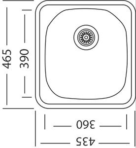Nerezový dřez Sinks COMPACT 435 M 0,5mm matný