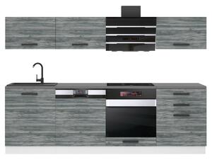 Kuchyňská linka Belini Premium Full Version 240 cm šedý antracit Glamour Wood s pracovní deskou LINDA Výrobce