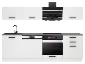 Kuchyňská linka Belini Premium Full Version 240 cm bílý mat s pracovní deskou LINDA