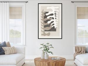Plakát Tančící květiny - květinový vzor na světlém pozadí v abstraktním stylu