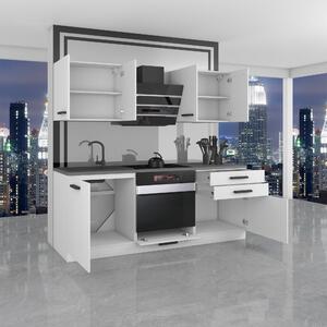 Kuchyňská linka Belini Premium Full Version 180 cm šedý lesk s pracovní deskou MARY