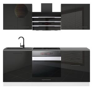 Kuchyňská linka Belini Premium Full Version 180 cm černý lesk s pracovní deskou MARY