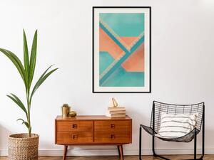 Plakát Kompozice schodů - abstraktní oranžové geometrické tvary