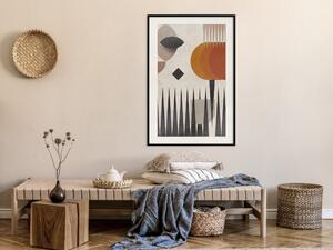 Plakát Slunce za horami - barevné geometrické tvary v abstraktním stylu