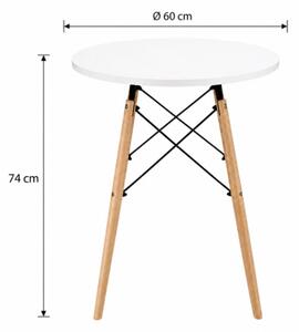 Příruční stolek TOD bílý / naturální