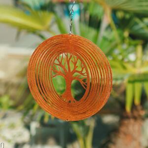 Zahradní větrná dekorace Strom života rezavá 20 cm