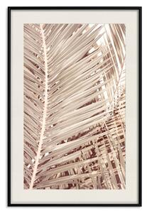Plakát Béžová palma - kompozice tropických palmových listů v zlaté barvě