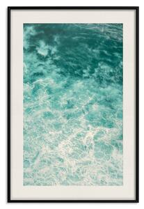Plakát Radostný tanec - mořský krajinný obraz tyrkysové vody s jemnými vlnami