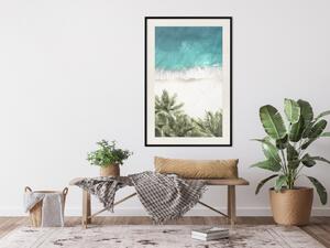 Plakát Expanze tyrkysu - tropická krajina pláže a rostlin na pozadí moře
