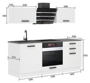 Kuchyňská linka Belini Premium Full Version 180 cm černý lesk s pracovní deskou SOPHIA