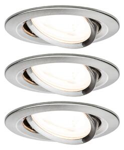 Paulmann 93429 Nova vestavné svítidlo, LED, GU10, 19.5 W, železo (kartáčované), sada 3 ks