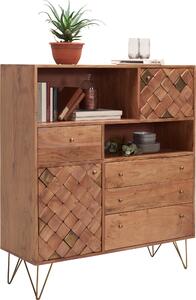 KOMODA, akácie, barvy akácie, bronzová, 110/126/40 cm Ambia Home - Široké komody