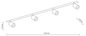Podhledové bodové svítidlo NEX 4xGU10/10W/230V černá