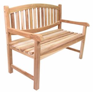 Zahradní lavice DIVERO, teakové dřevo, neošetřená, 120 cm
