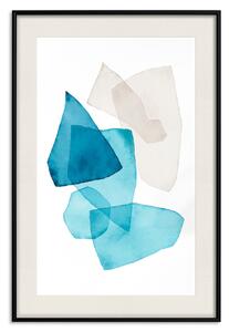 Plakát Jemná křehkost - jednoduchá abstrakce ve světlých a modrých tvarech