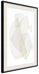 Plakát Křehké chvíle - minimalistická abstrakce v kulatých tvarech na bílém pozadí