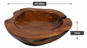 Dekorativní teaková mísa, Ø 50 cm, hnědá
