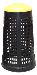 Venkovní odpadkový koš - plastový, 120 l, žlutá