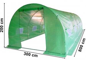 Zahradní fóliovník AUREA zelený 3x8 m