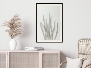 Plakát Rostlinná myriáda - unikátní kompozice s bílou rostlinou na světlém pozadí