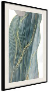 Plakát Tyrkysová vlna - elegantní abstrakce v barvě lahvové zeleně