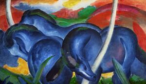Marc, Franz - Obrazová reprodukce Big blue horses, (40 x 22.5 cm)