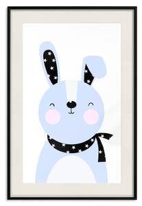 Plakát Statečný králík - vtipný králíček se černou mašlí na světlém pozadí