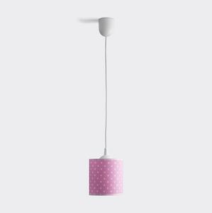 Dětský lustr na lanku DOTS 1xE27/15W/230V pr. 15 cm růžová