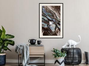 Plakát Majestátní skála - abstraktní kompozice skalnatých šedých hor