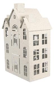 Béžový antik kovový svícen domek Vintage House - 26*16*40 cm - Clayre & Eef